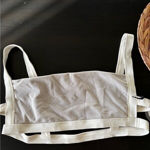 Tularosa Cream and White Sleeveless Top